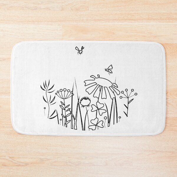 Item preview, Plain Flowers and Bees Stencil designed and sold by StencilGifts.