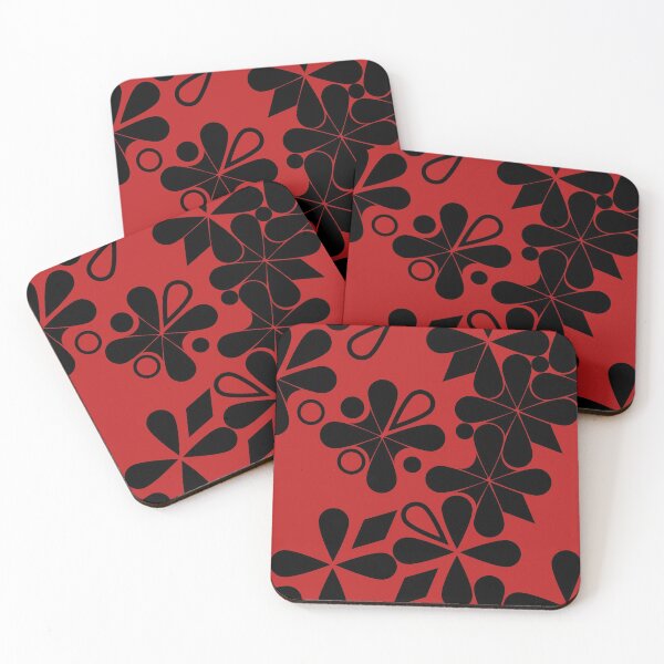 Item preview, Black flower pattern breaking apart red designed and sold by STG-Designs.