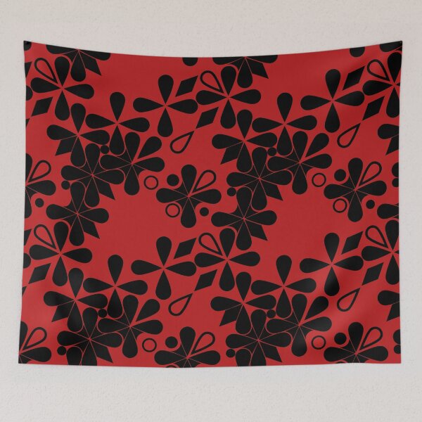 Item preview, Black flower pattern breaking apart red designed and sold by STG-Designs.