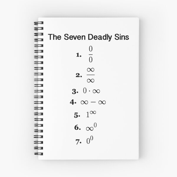 Item preview, the mathematical seven deadly sins, math and science designed and sold by NoetherSym.