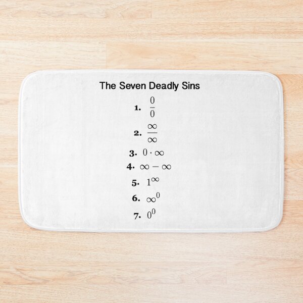 Item preview, the mathematical seven deadly sins, math and science designed and sold by NoetherSym.