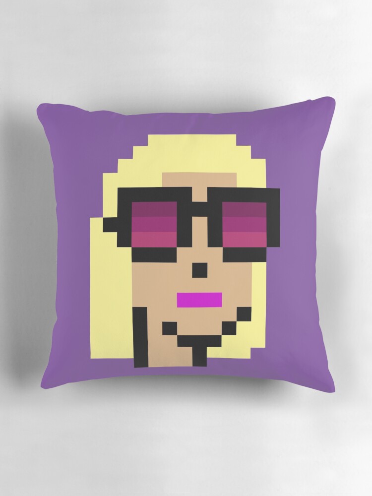 Aperçu 3 sur 4. Coussin avec l'œuvre CryptoPunks # 2523 créée et vendue par CryptoFunks.