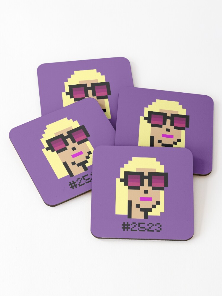 Thumbnail 1 of 5, Coasters (Set of 4), CryptoPunks #2523 designed and sold by CryptoFunks.