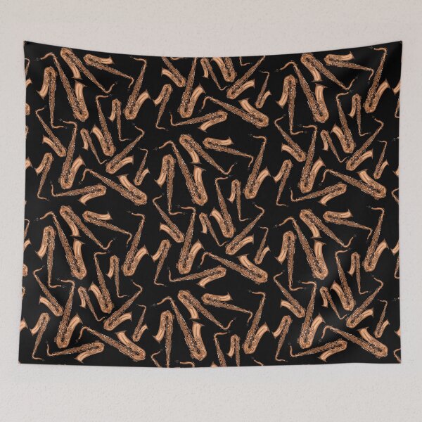 Item preview, Tenor Saxophone Musical Instrument Pattern Black designed and sold by jasmijndeklerk.