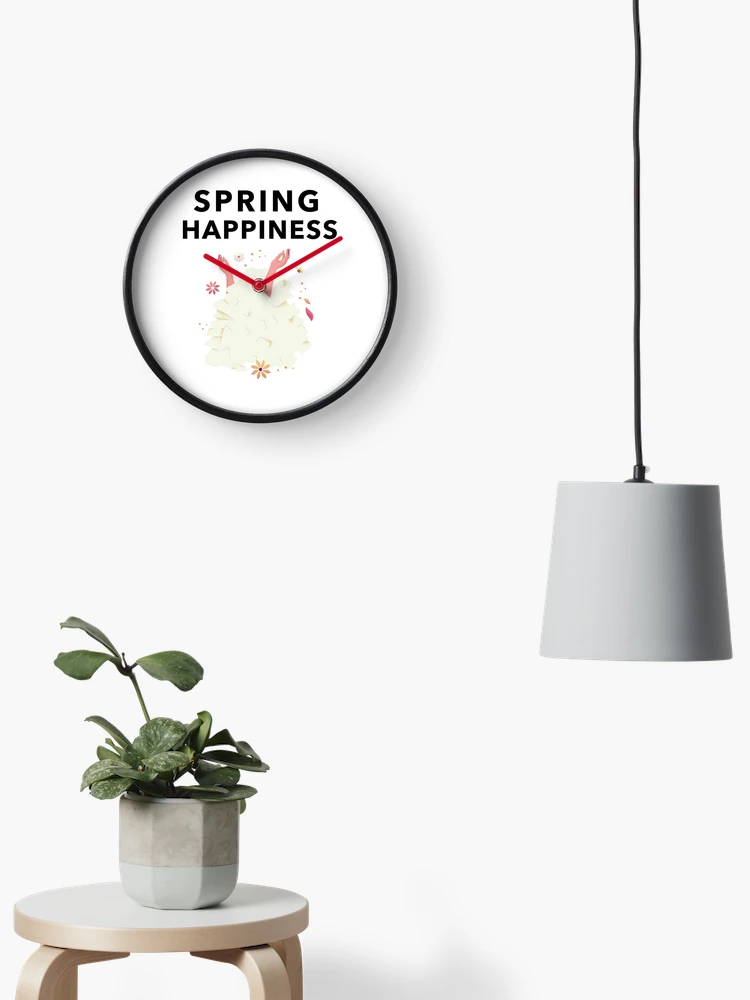 Thumbnail 2 of 4, Clock, Spring Happiness designed and sold by THE PUNCHLINE FACTORY.