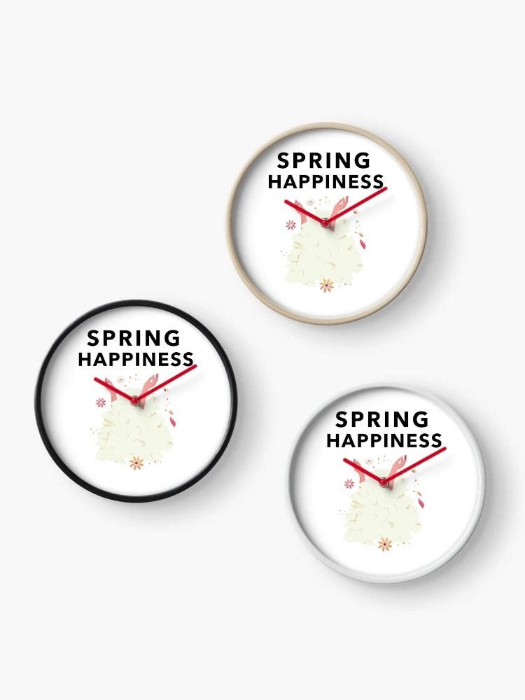 Thumbnail 3 of 4, Clock, Spring Happiness designed and sold by THE PUNCHLINE FACTORY.