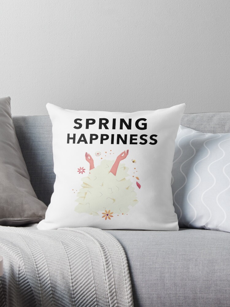 Thumbnail 1 of 4, Pillow, Spring Happiness designed and sold by PunchlineFactor.