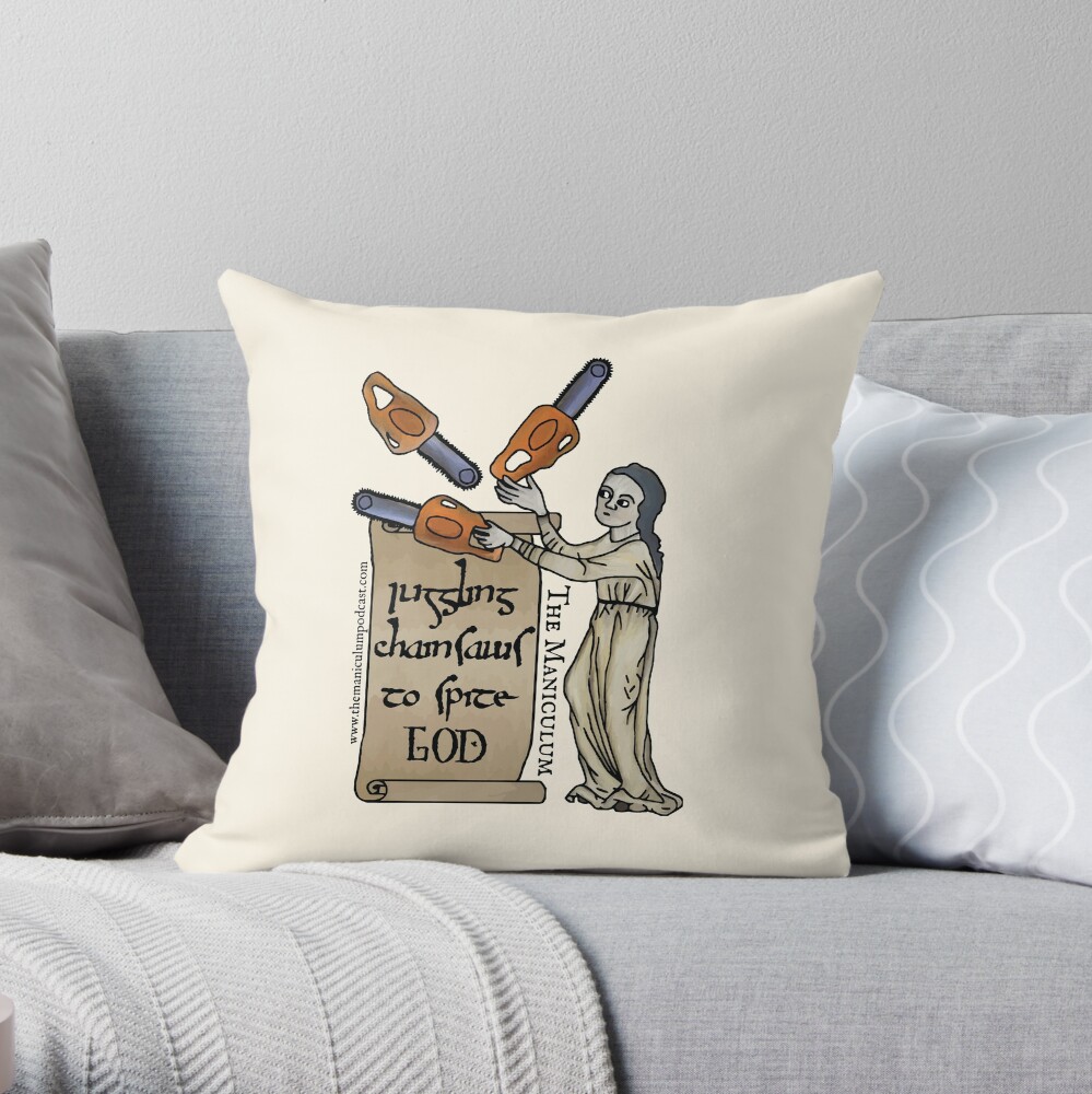 Juggling Chainsaws Throw Pillow