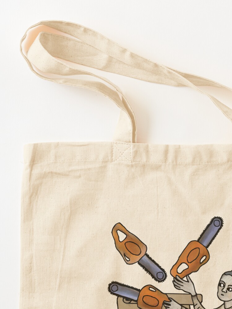 Alternate view of Juggling Chainsaws Tote Bag