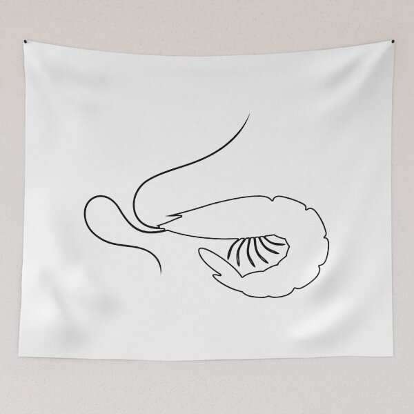 Item preview, Plain Shrimp Stencil designed and sold by StencilGifts.