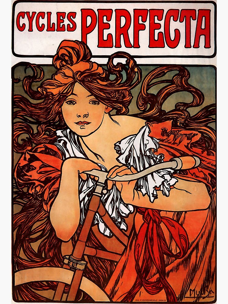 'Cycles Perfecta' by Alphonse Mucha (Reproduction) by RozAbellera