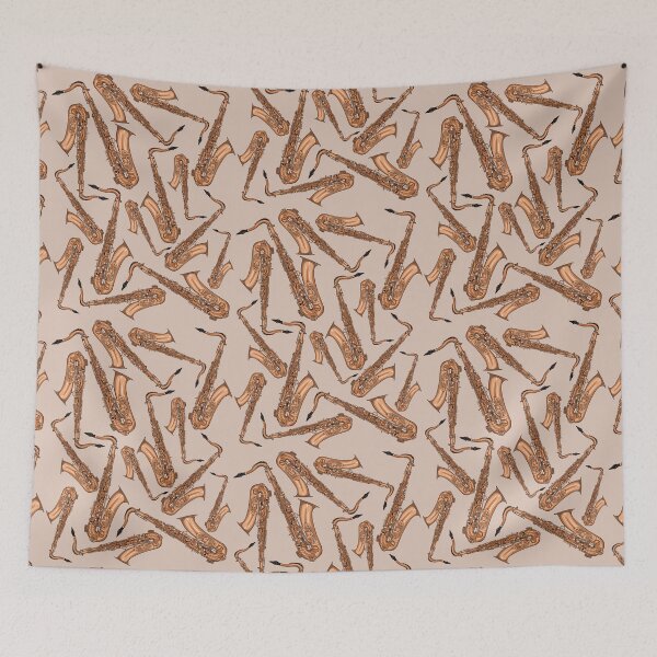 Item preview, Tenor Saxophone Musical Instrument Pattern Natural designed and sold by jasmijndeklerk.