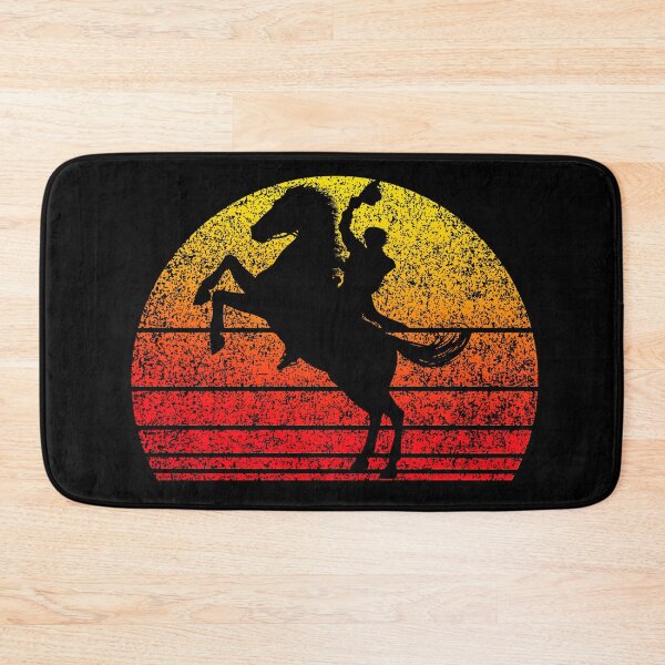 Item preview, Cowboy waving hat in the air retro sunset - Distressed designed and sold by Trantor-Tees.