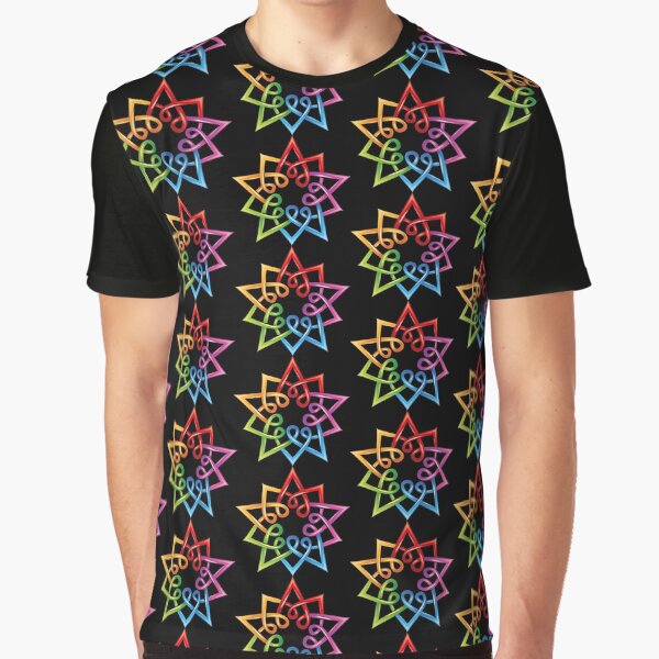 Mandalas Dotted Flower Beautiful Rainbow Gradient Flower Graphic T-Shirt