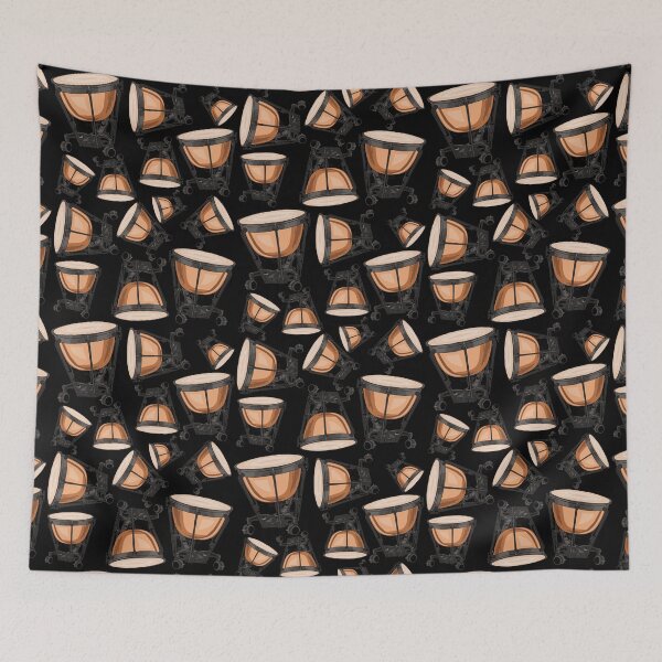 Item preview, Timpani Musical Instrument Pattern Black designed and sold by jasmijndeklerk.