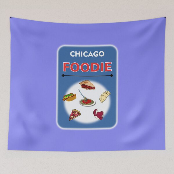 Item preview, Chicago Foodie - Light Blue Background designed and sold by ThisNThatImages.