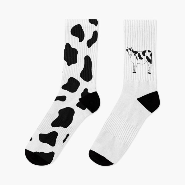 Item preview, Mismatched Black and White Cow and Cow Print Socks designed and sold by MarssyMT.