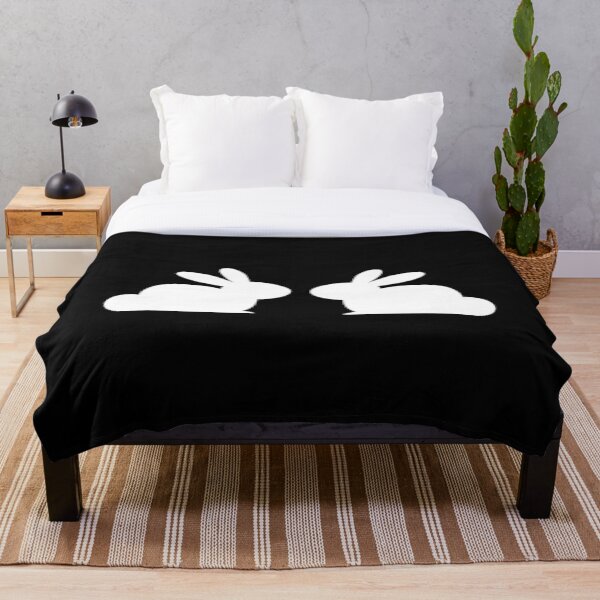 Item preview, white easter rabbits design on black background designed and sold by TallyS4.