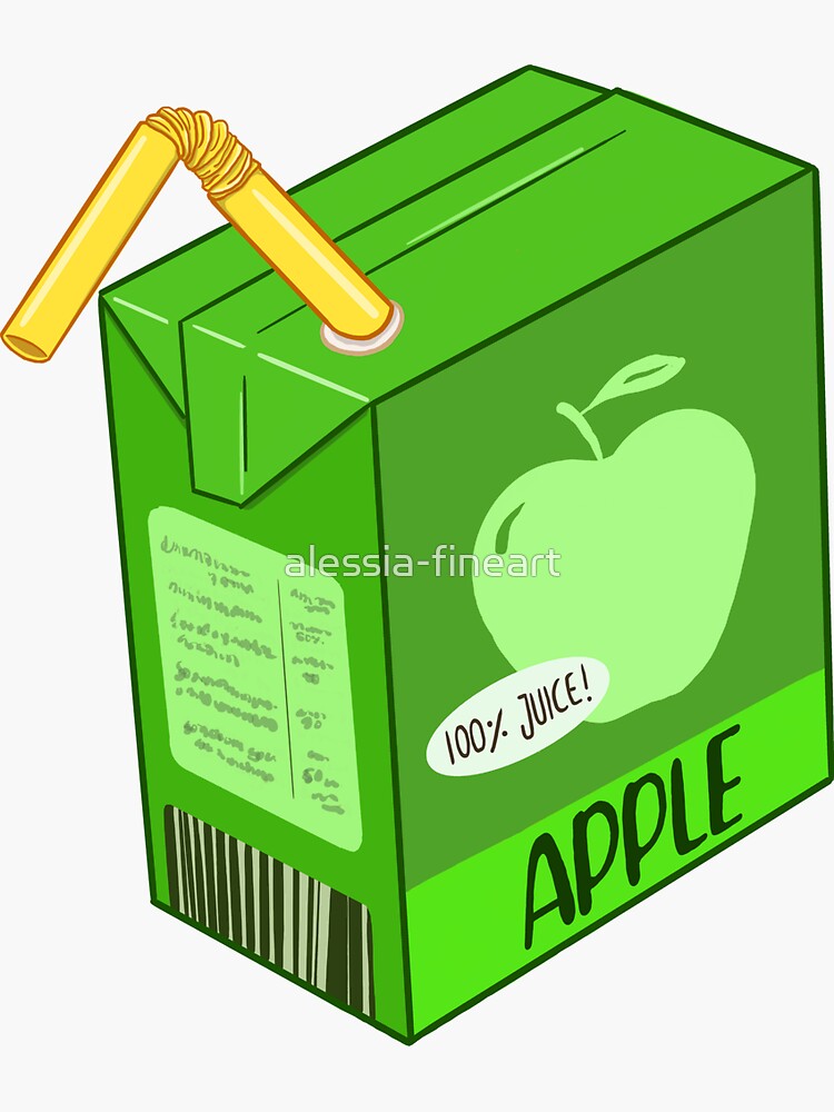 "Apple juice box" Sticker by alessiafineart Redbubble