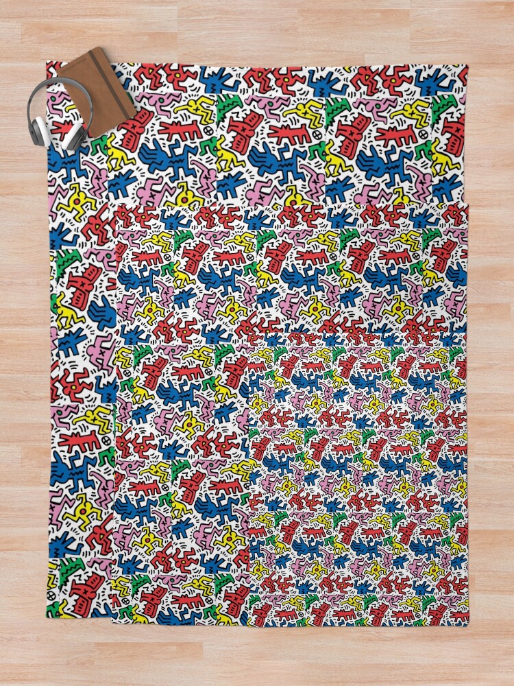 Thumbnail 5 of 6, Throw Blanket, Haring pop art designed and sold by mgdlnsapien.