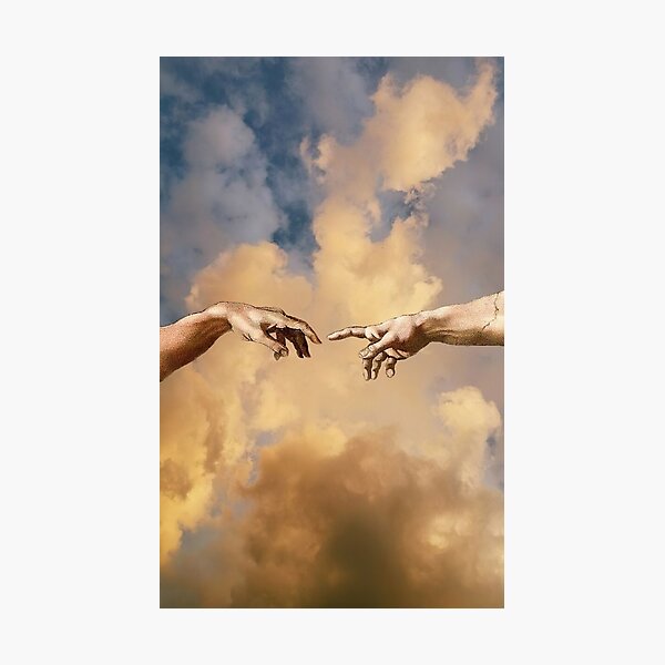The Creation of Adam Michelangelo Fingers Touching Photographic Print