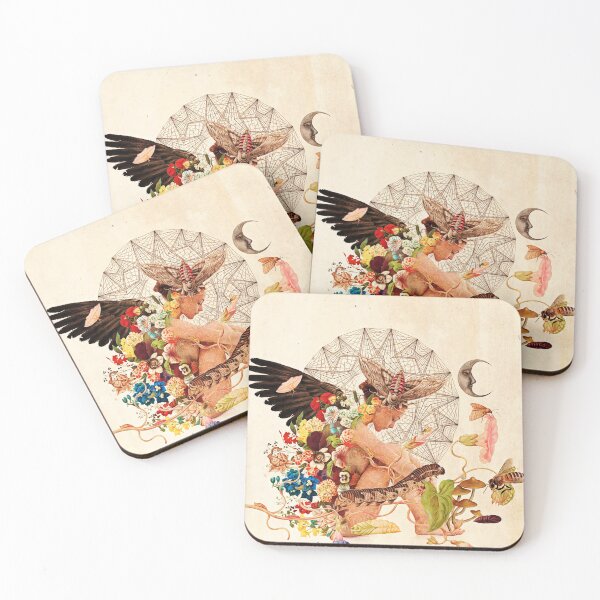 Item preview, Vintage Flower Angel Surreal Mystical Woman designed and sold by Mystikos Art.