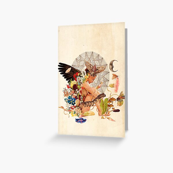 Item preview, Vintage Flower Angel Surreal Mystical Woman designed and sold by Mystikos Art.