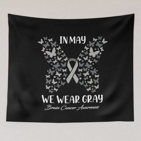 Item preview, In May We Wear Gray Brain Cancer Awareness Ribbon Butterflies designed and sold by RedQuality.