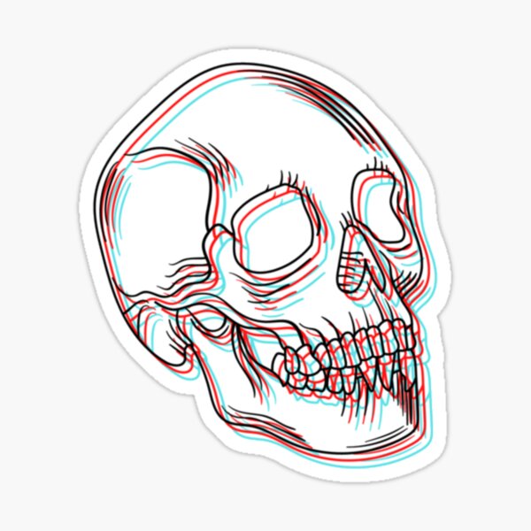 Grunge 3D Skull  Sticker for Sale by vellikhor