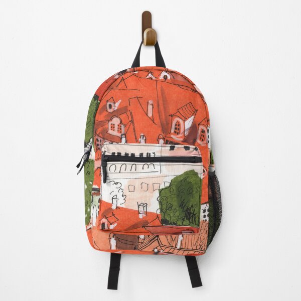 Item preview, Red Roofs of Prague, European Cityscape Paper Collage Ink designed and sold by Julia Khoroshikh.
