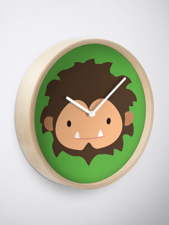 "Sneaky Sasquatch Big Head" Clock for Sale by rac7games Redbubble