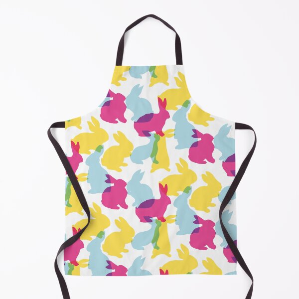 Item preview, Bunny Rabbit - Fun Pink, Blue, and Yellow Rabbit Silhouette Pattern designed and sold by TheRainbowRoom.