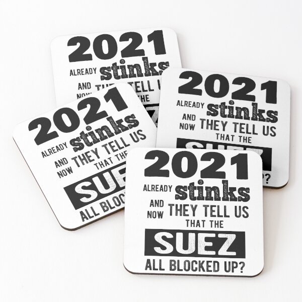 Item preview, Funny Dad joke, toilet humour, pun, parody, ever given, evergreen, suez canal, sewers, suez blocked, trade disaster, anti, 2020, 2021 stinks designed and sold by Ransyn Art.