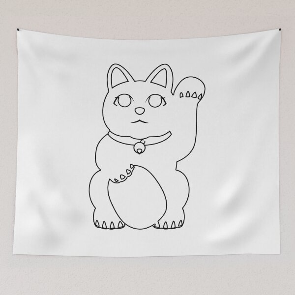 Item preview, Plain Lucky Chinese Cat Stencil  - Diy Color Me In designed and sold by StencilGifts.
