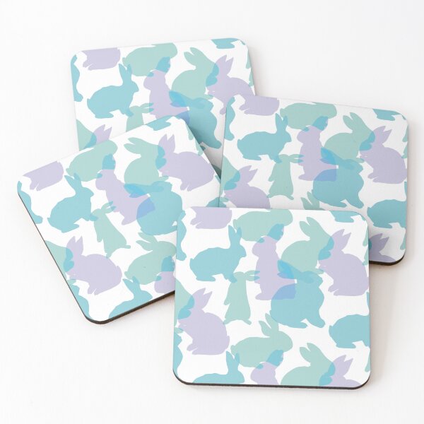 Item preview, Bunny Rabbit - Fun Green, Blue, and Purple Rabbit Silhouette Pattern designed and sold by TheRainbowRoom.