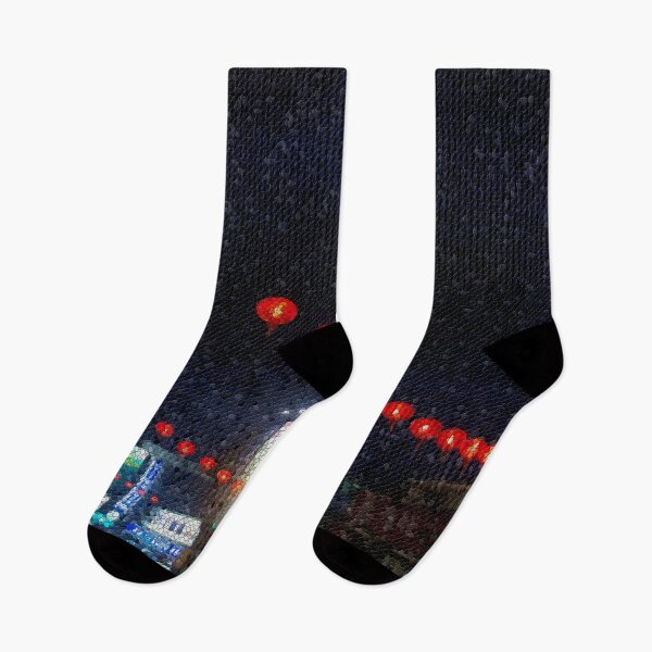 Item preview, City Lanterns Night Hues Mosaic designed and sold by viqysarthouse.