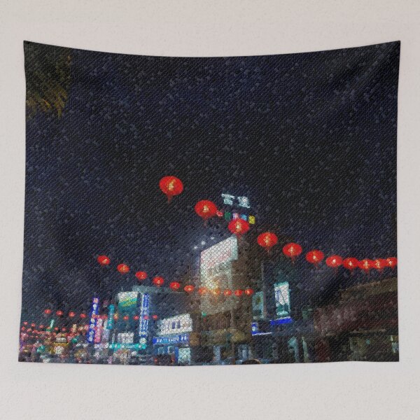 Item preview, City Lanterns Night Hues Mosaic designed and sold by viqysarthouse.