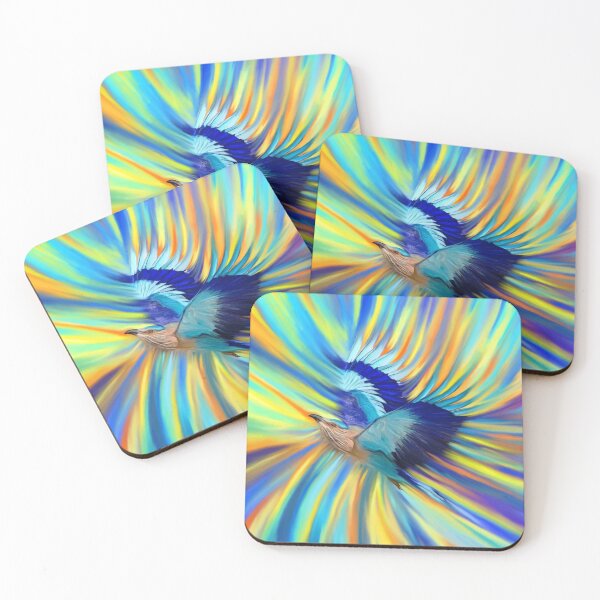 Item preview, Indian Roller Bird Vortex Sky Painting designed and sold by Deborah Camp.