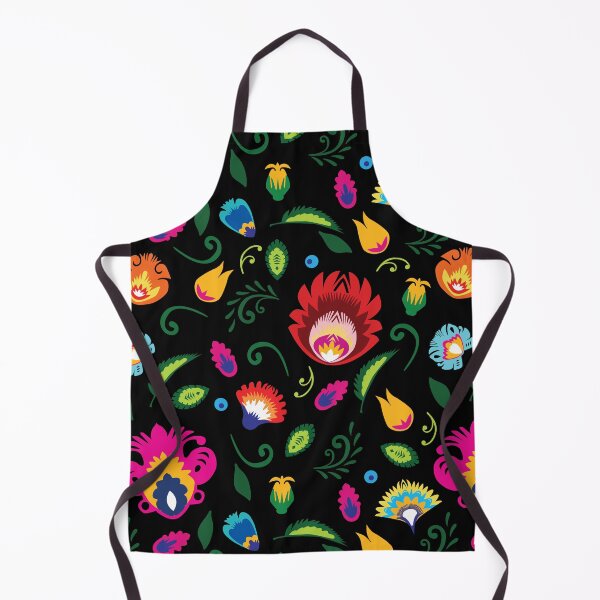 Item preview, Folklore flowers with leaves on black designed and sold by FK-UK.