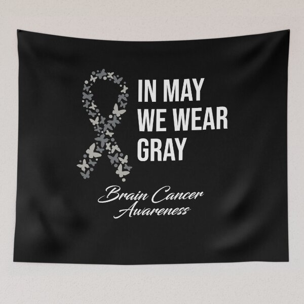 Item preview, In May We Wear Gray Brain Cancer Awareness Ribbon Butterflies designed and sold by RedQuality.