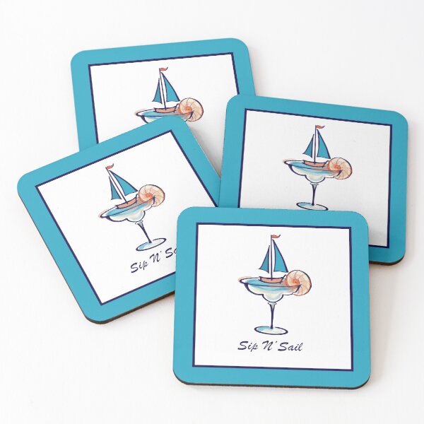 Item preview, Sip N' Sail- color border designed and sold by CoastalCocktail.