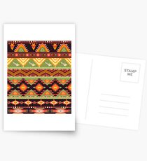 Seamless colorful aztec pattern with birds and arrow Postcards