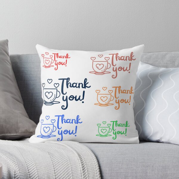 Thank you Stickers pack for customers Throw Pillow