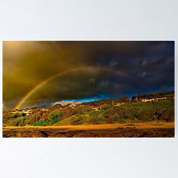 "Rainbow Over North Lorne" Poster