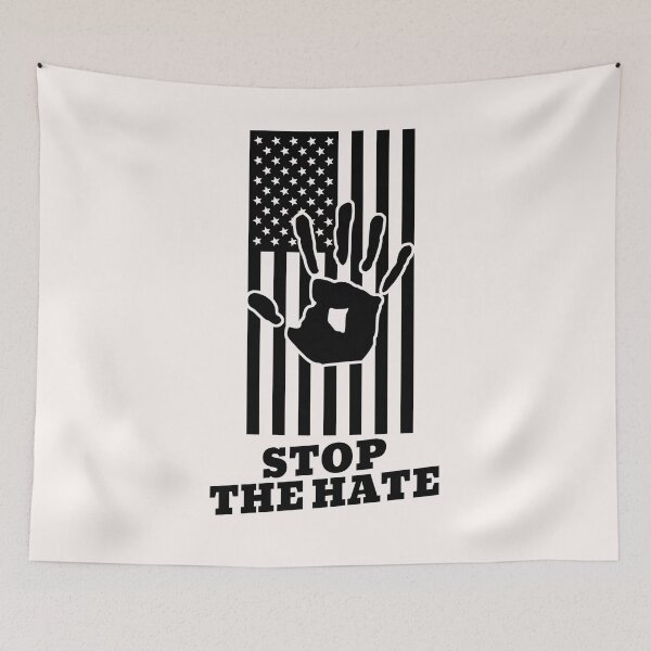 Item preview,  Stop The Hate Hand Print American Flag designed and sold by davestees506.