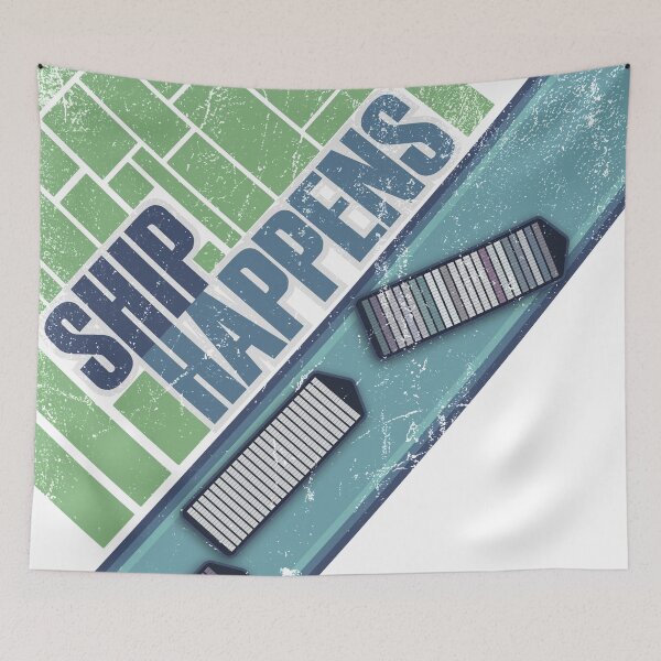 Item preview, Ship Happens Suez Stuck Canal Ship Ever Green Grunge Vintage designed and sold by friendly-fox.