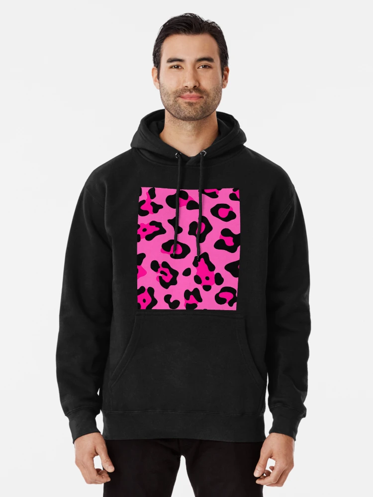 トップス 9090 girl Charcoal Pink Leopard Hoodie L hot pink leopard print animal cheetah pattern