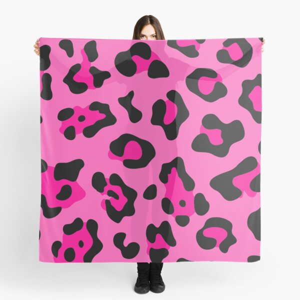 Pink Bright Leopard Print Scarf Personalised Leopard Print 