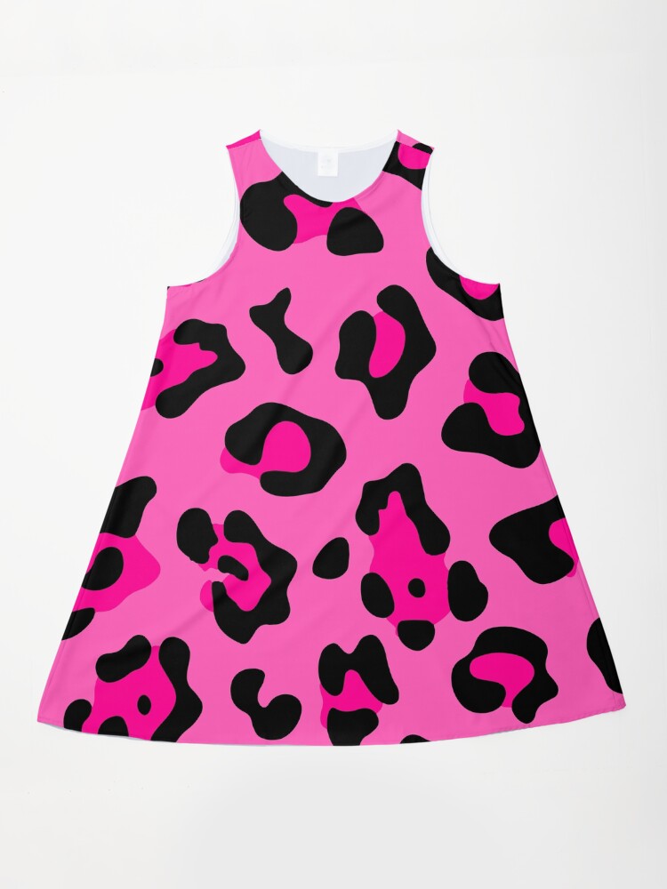 Hot Pink Leopard Print Animal Cheetah Pattern Cheetah A-Line Dress