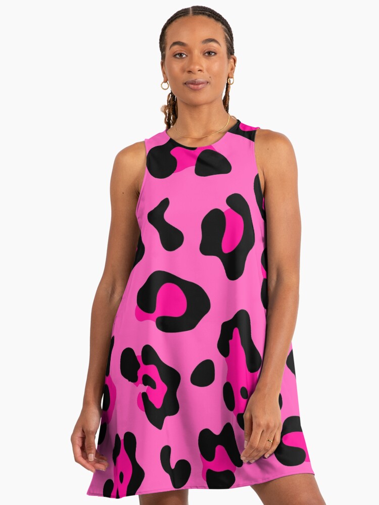 leopard a line dress Leopard Square Neck A-Line Dress – Country Club Prep main image 1